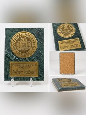Vintage 1992 Pro Football Hall of Fame Festival Marble Paperweights Canton Ohio